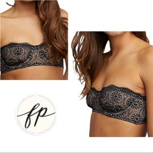 NWT Free People Starla Underwire Bra in Black